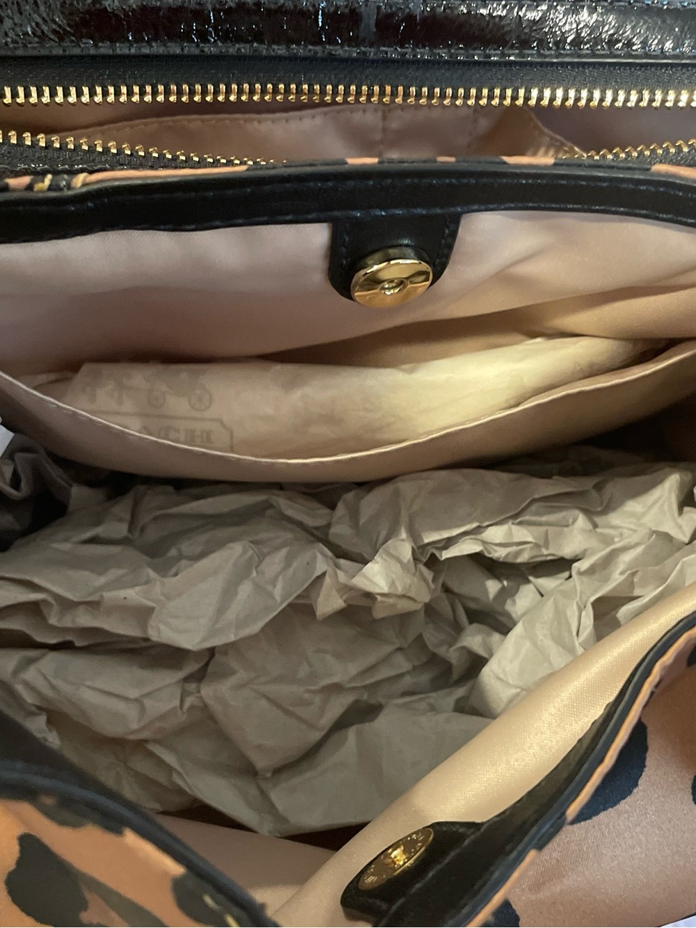 Coach Leopard-Print Hobo in Brown & Black with Gold Hardware - Picture 6 of 9